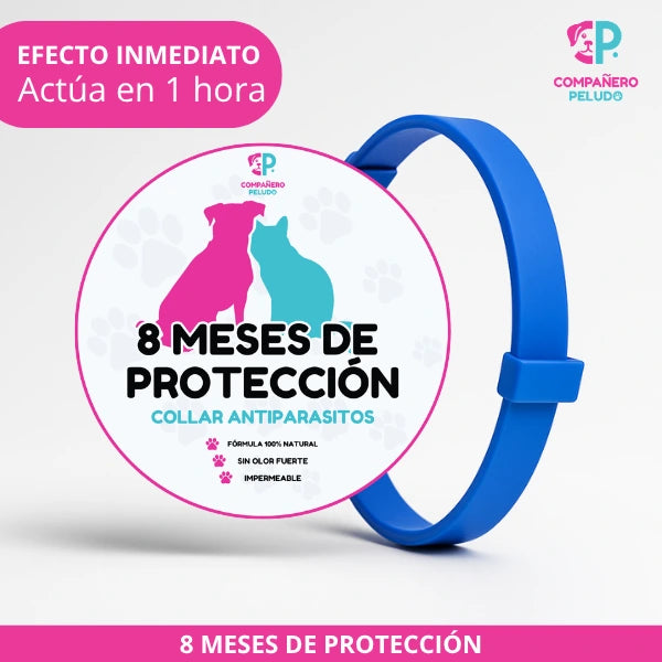 Promoción Especial: Compra 1 Collar Antiparasitario y Llévate 2 – 8 Meses de Protección – Ajustable para Perros y Gatos – Talla 70cm