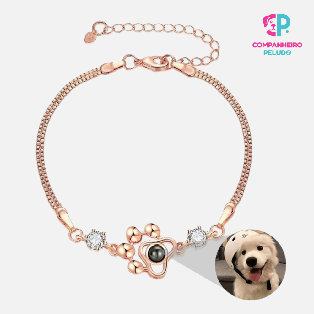 Set De Collar Y Pulsera Personalizados Con Huella Y Foto De Tu Mascota