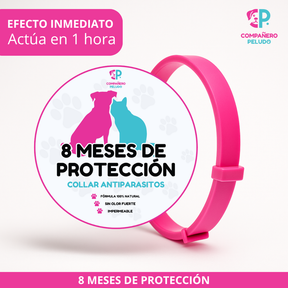Collar Antiparasitario Ajustable Para Perros y Gatos, Protección Duradera Durante 8 Meses - Talla 70 cm