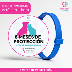 Collar Antiparasitario Ajustable Para Perros y Gatos, Protección Duradera Durante 8 Meses - Talla 70 cm